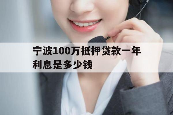 宁波100万抵押贷款一年利息是多少钱