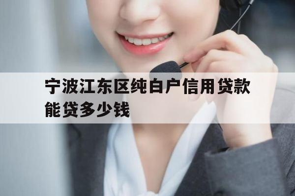 宁波江东区纯白户信用贷款能贷多少钱